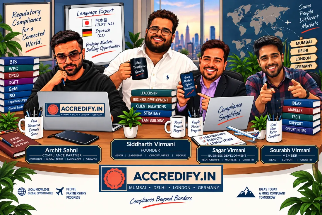 The Accredify.in team — Archit Sahni, Siddharth Virmani, Sagar Virmani and Saurabh Virmani